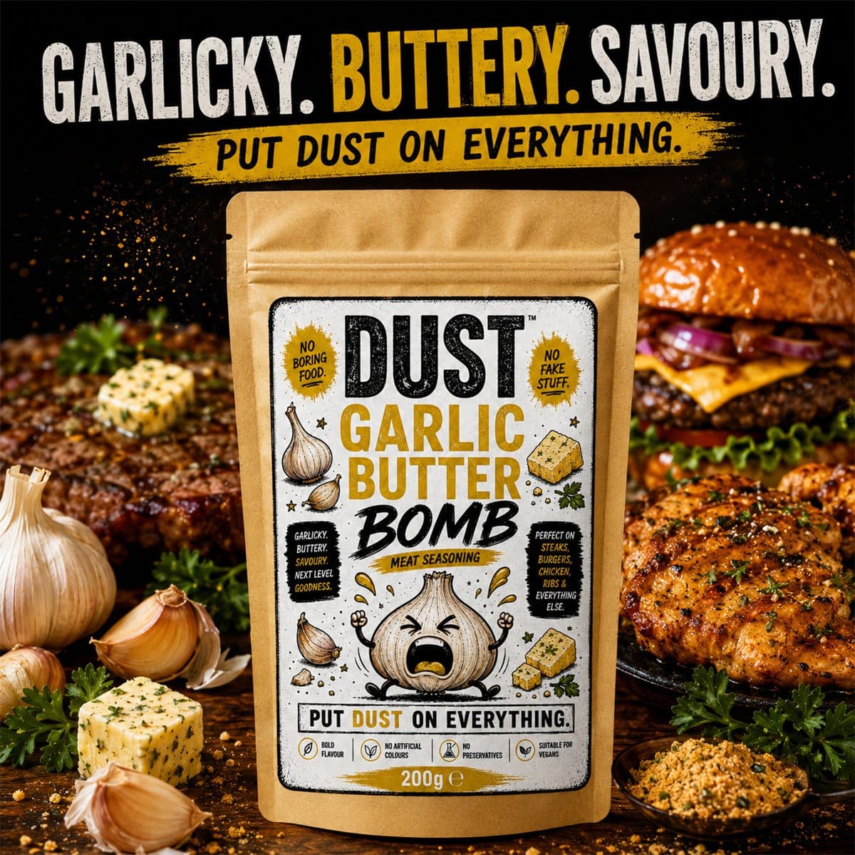DUST Garlic Butter Bomb on chicken