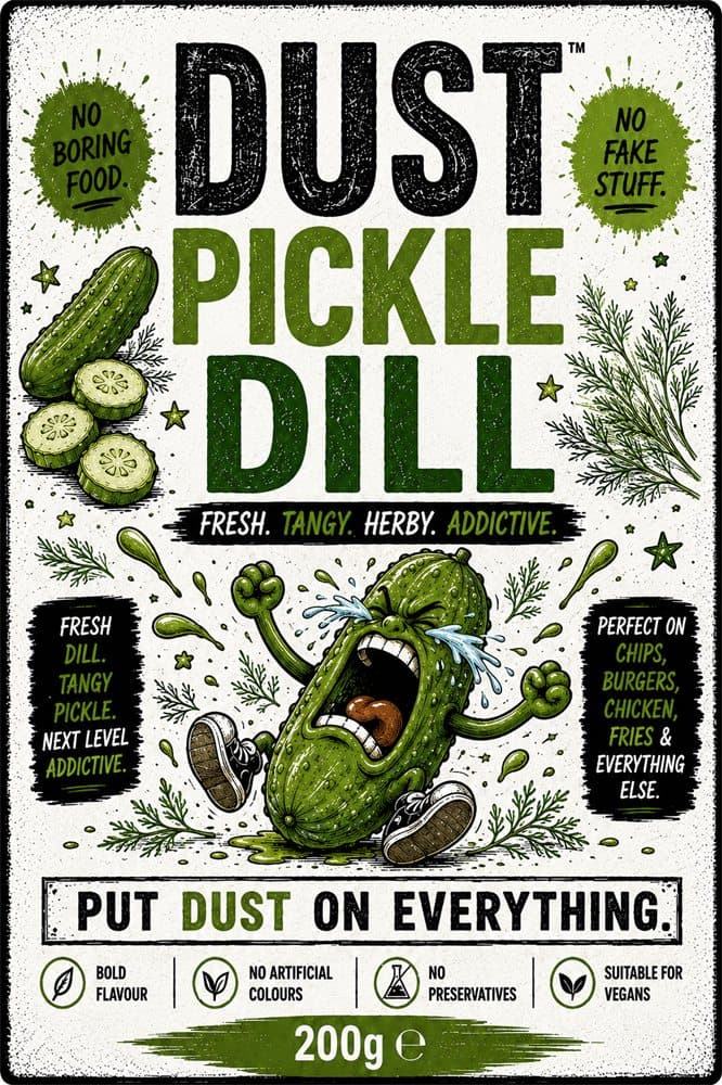 Front label of DUST Pickle Dill