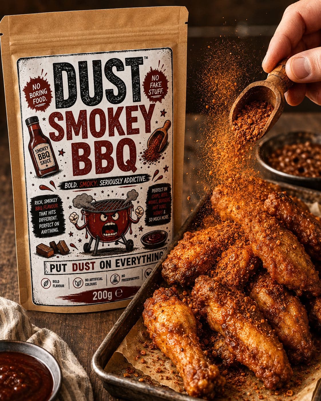 Chips loaded with DUST seasoning