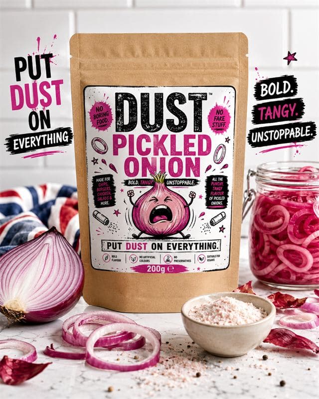 DUST Pickled Onion being sprinkled
