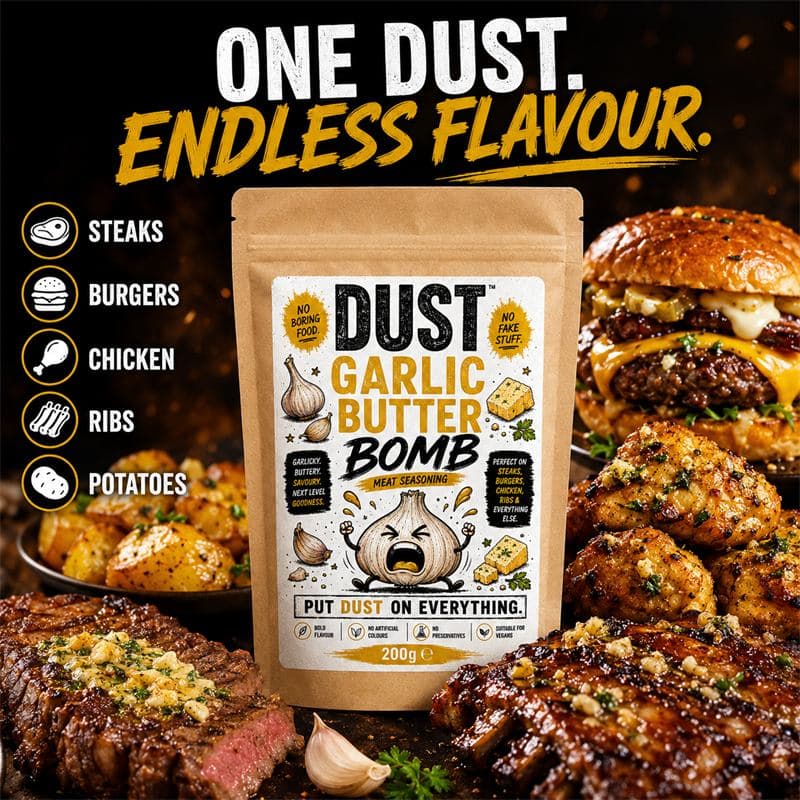DUST Garlic Butter Bomb on steak and burgers