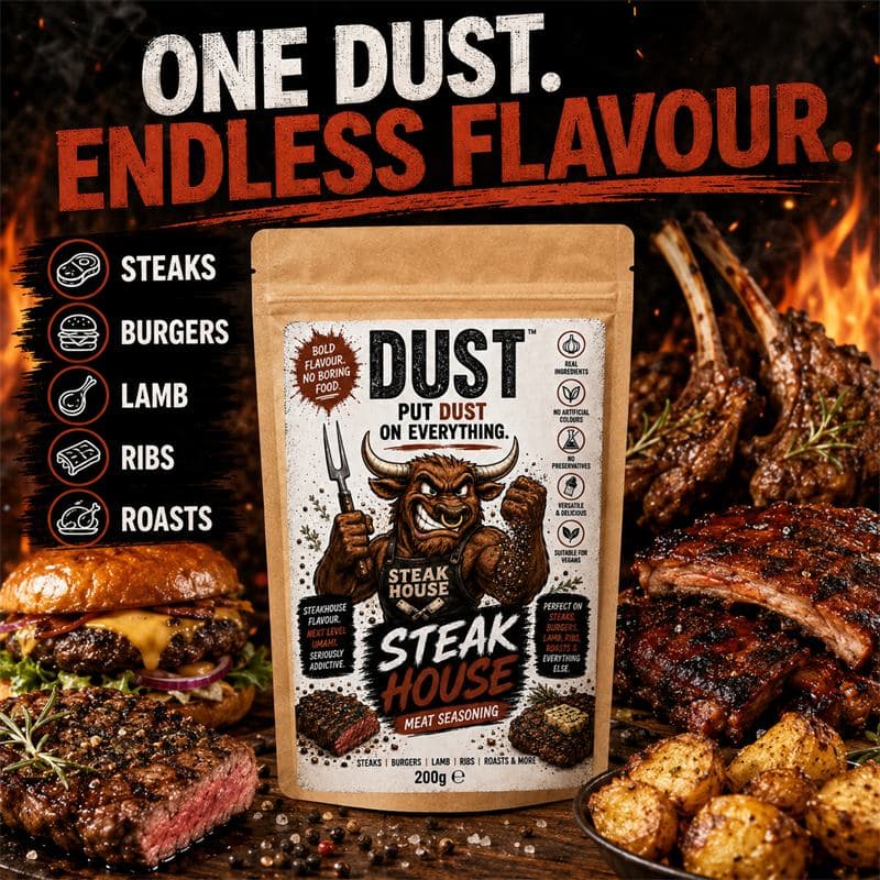 DUST Steakhouse on a seared steak