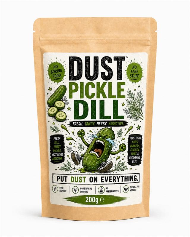 A 200g pouch of DUST Pickle Dill