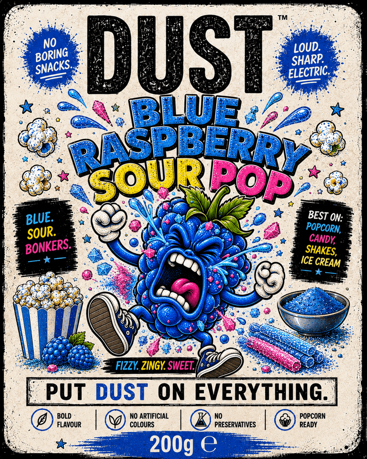 DUST Blue Raspberry Sour Pop pouch