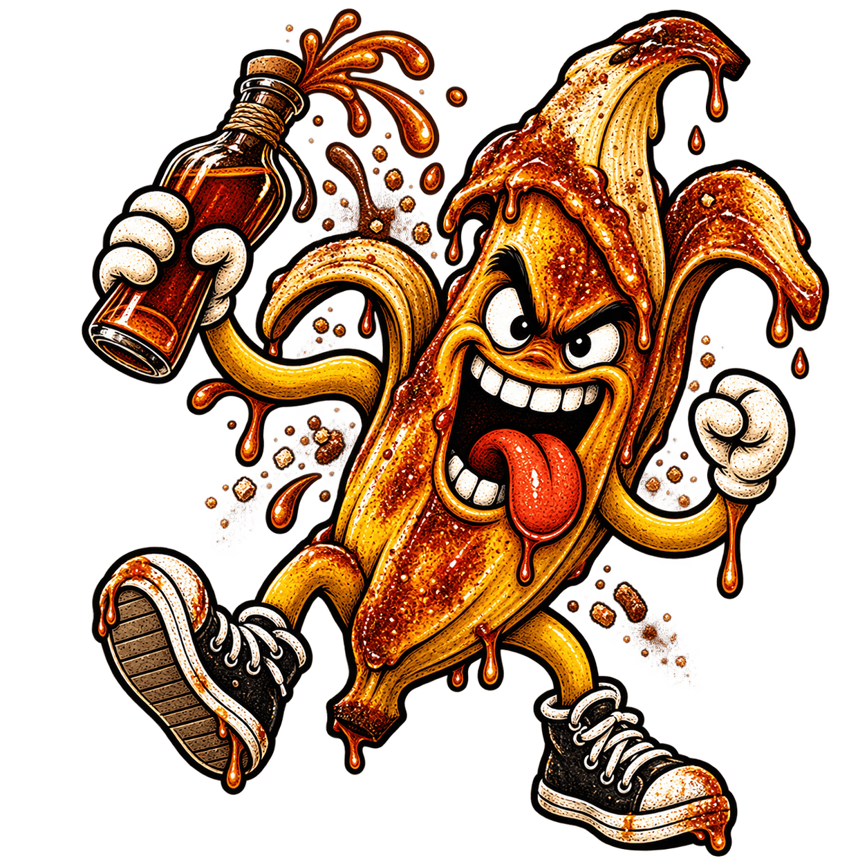 DUST Caramelised Banana Rum mascot illustration