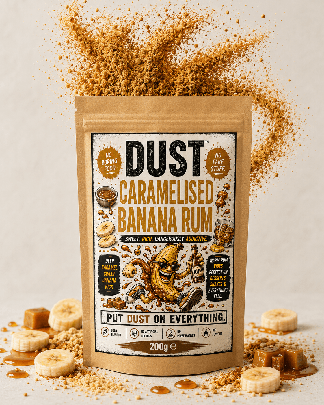 DUST Caramelised Banana Rum seasoning pouch
