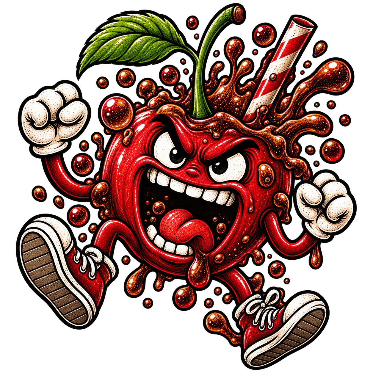 DUST Cherry Cola mascot illustration