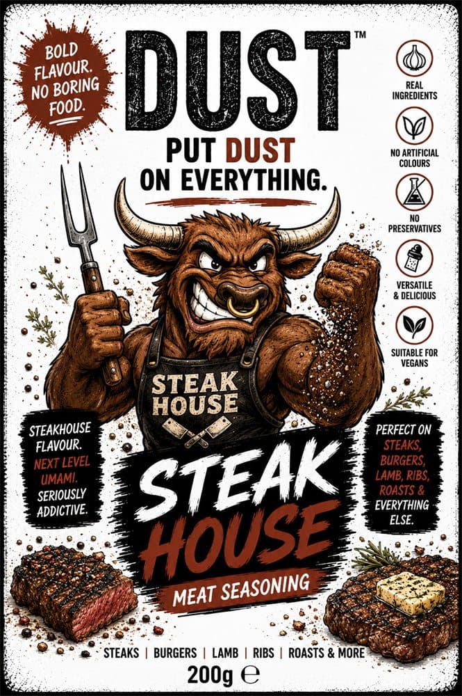 Front label of DUST Steakhouse