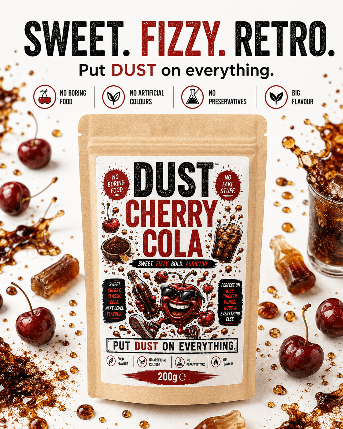 DUST Cherry Cola flavour campaign