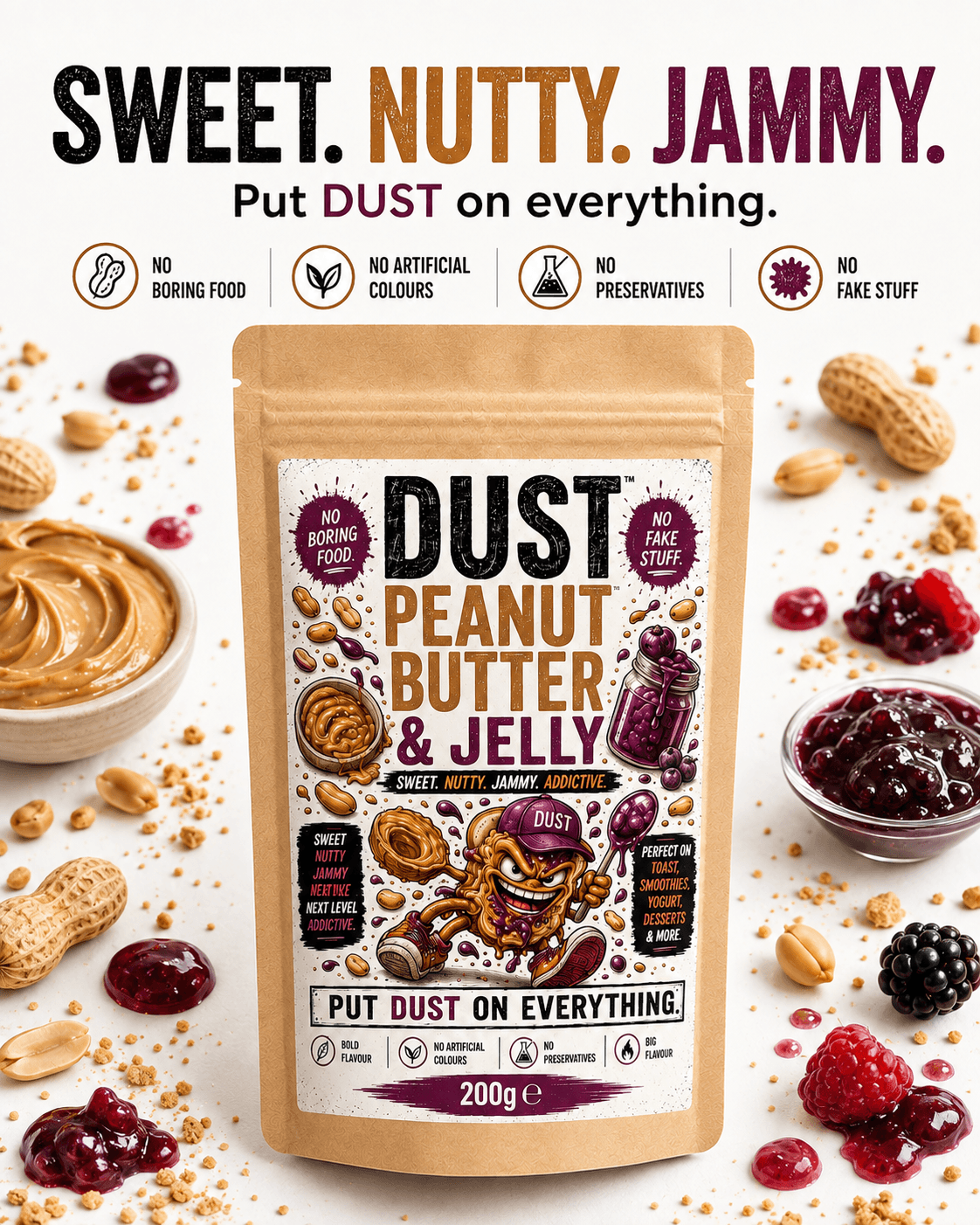 DUST Peanut Butter & Jelly flavour campaign
