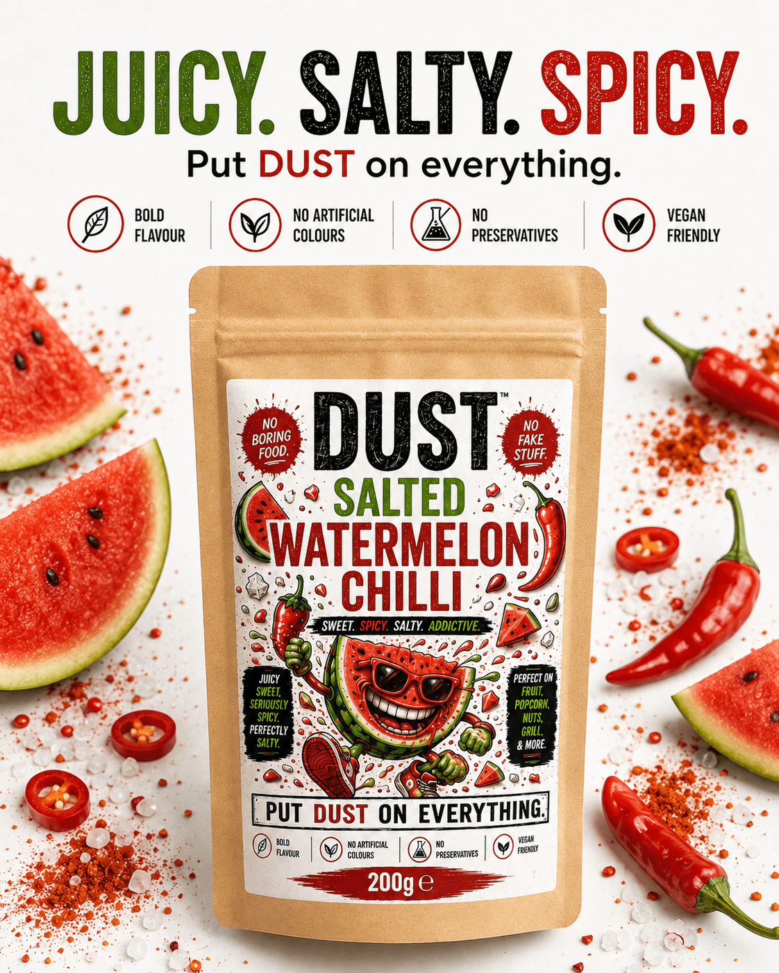 DUST Salted Watermelon Chilli flavour campaign